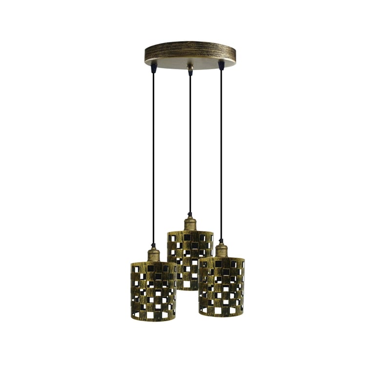 Industrial Vintage Retro 3 Way Dimmable Pendant Lamp Kit - E27 Compatible Indoor Ceiling Light