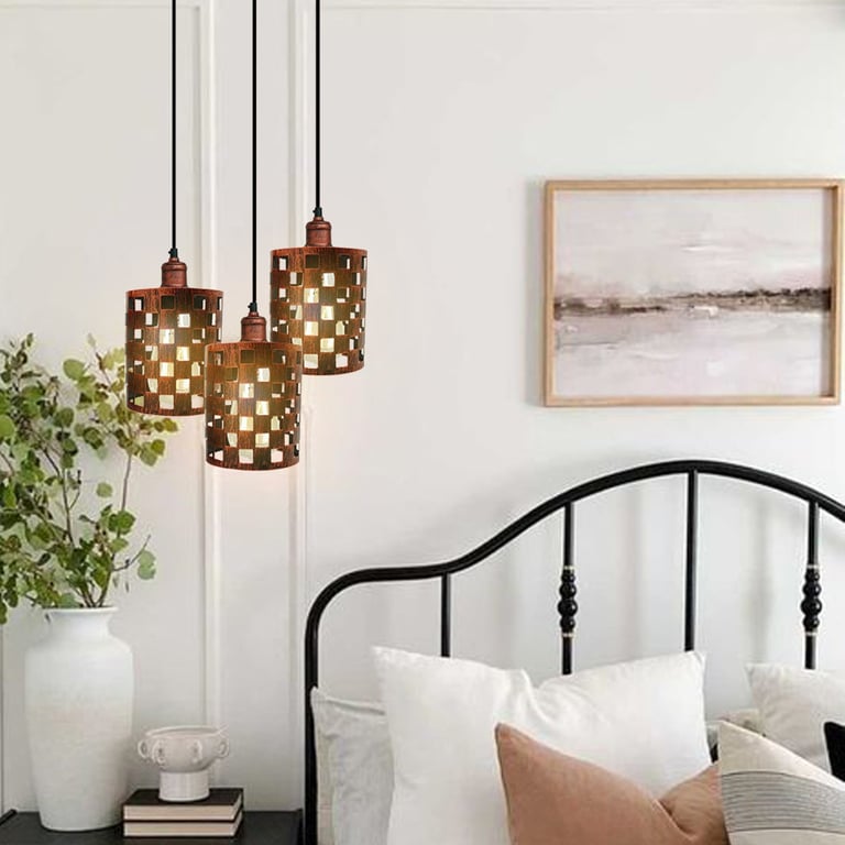 Industrial Vintage Retro 3 Way Dimmable Pendant Lamp Kit - E27 Compatible Indoor Ceiling Light