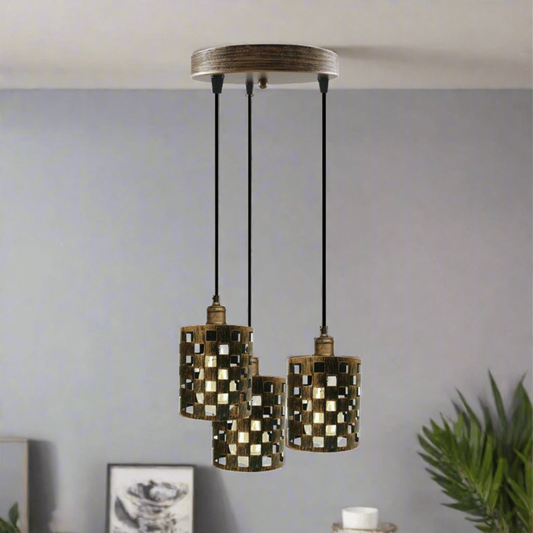 Industrial Vintage Retro 3 Way Dimmable Metal Cage Pendant Light E27 Compatible