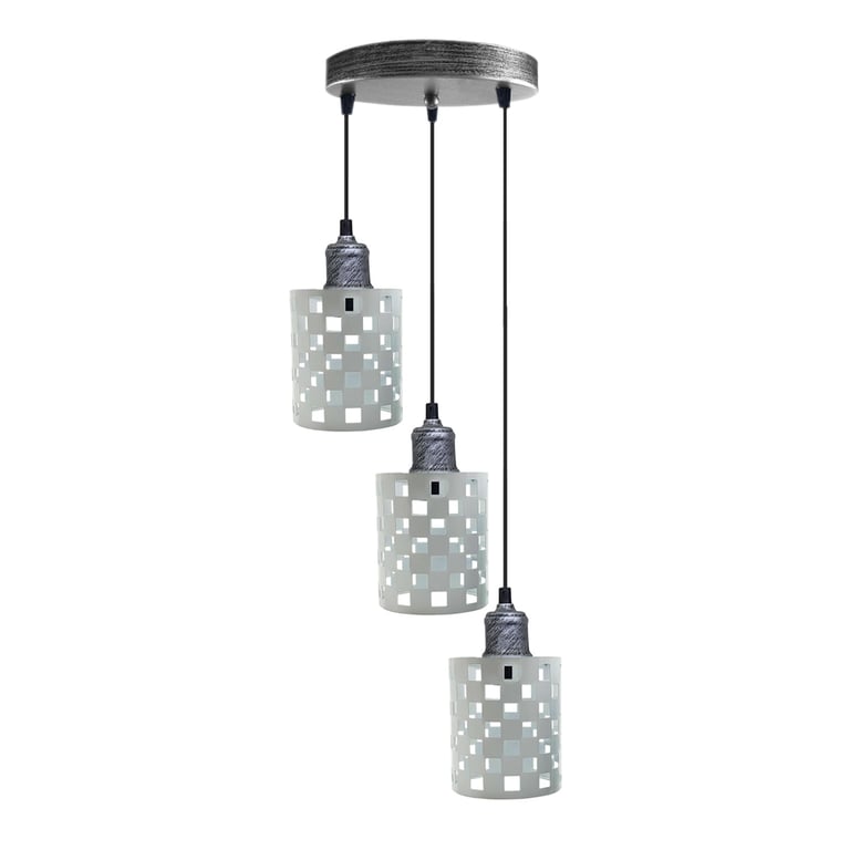 Industrial Vintage Retro 3 Way Cage Pendant Light E27 Base Dimmable Home Decor