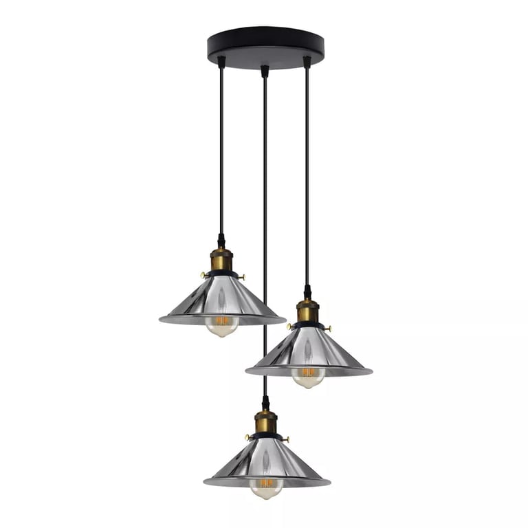 Industrial Metal Pendant Shade - Vintage Retro Chandelier Lighting Fixture