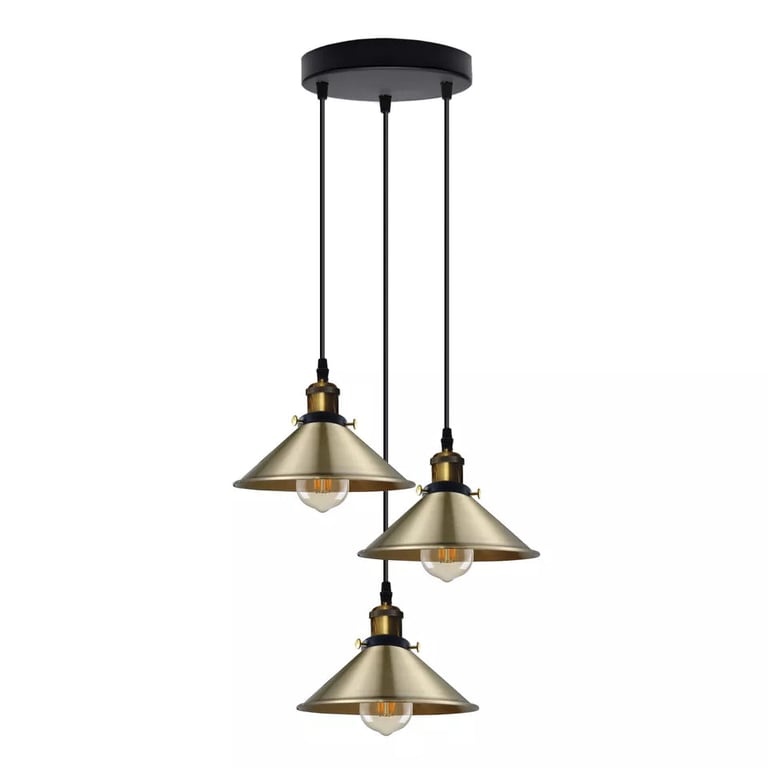 Industrial Metal Pendant Shade - Vintage Retro Chandelier E27 Bulb Compatible Home Decor Lighting