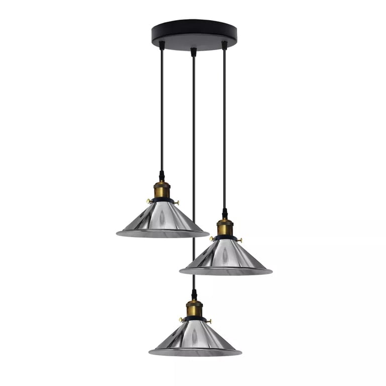 Industrial Metal Pendant Shade - Vintage Retro Chandelier Lighting Fixture for Home Decor