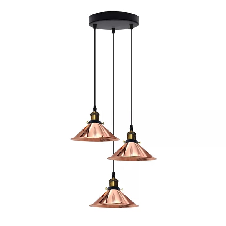 Industrial Metal Pendant Shade - Vintage Retro Chandelier Lighting Fixture