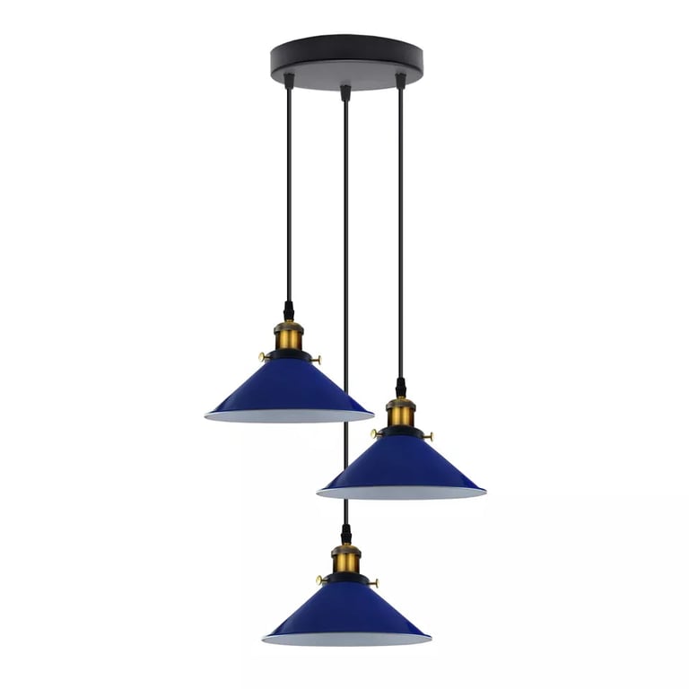 Industrial Metal Pendant Shade - Warm Retro Chandelier Lighting for Home Decor