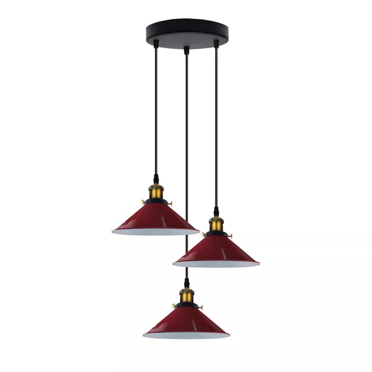 Industrial Metal Pendant Shade - Vintage Retro Chandelier Lighting with Warm Ambiance and E27 Compatibility