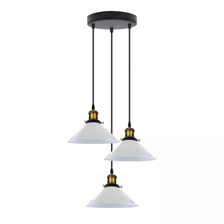 Industrial Metal Pendant Shade - Vintage Retro Chandelier Lighting with Warm Ambiance and E27 Compatibility