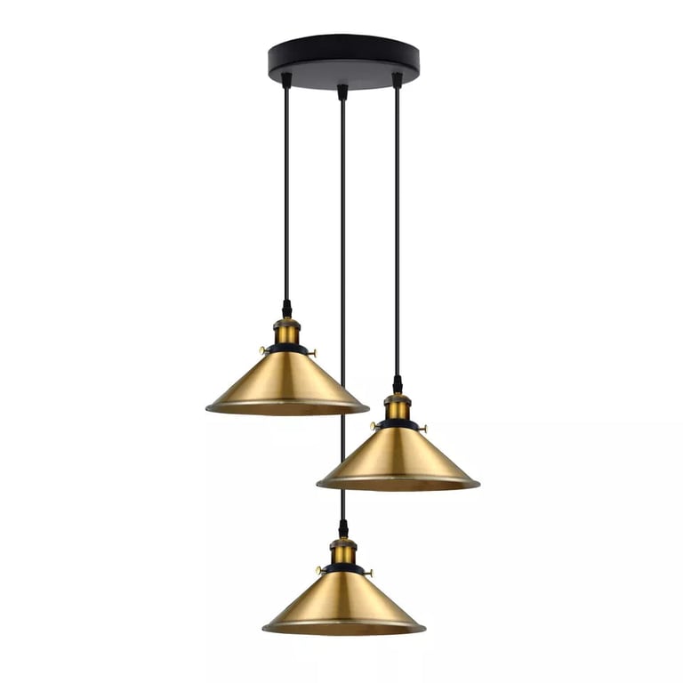 Industrial Metal Pendant Shade - Vintage Retro Chandelier Lighting with Warm Ambiance and E27 Compatibility