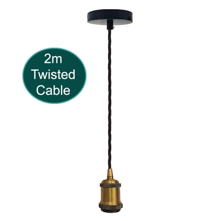 Ceiling Pendant Light - Vintage E27 Dimmable 3 Core Wire Fixture