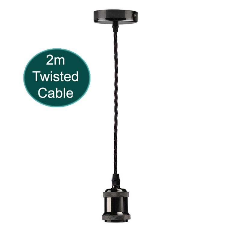 3 Core Ceiling Pendant Light Fitting with E27 Lamp Holder and Dimmable Functionality