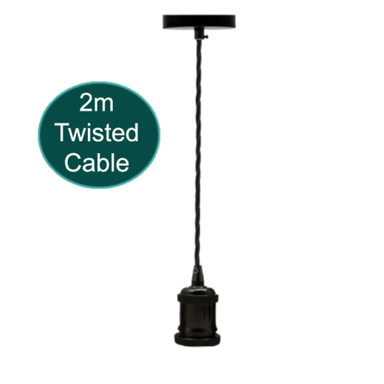 3 Core Ceiling Pendant Light Fitting with E27 Lamp Holder and Dimmable Functionality