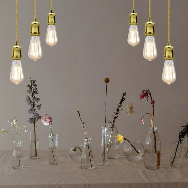 3 Core Ceiling Pendant Light Fitting with E27 Lamp Holder and Dimmable Functionality