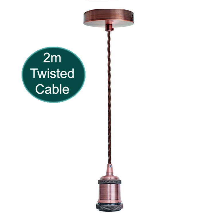 3 Core Ceiling Pendant Light Fitting with E27 Lamp Holder and Dimmable Functionality