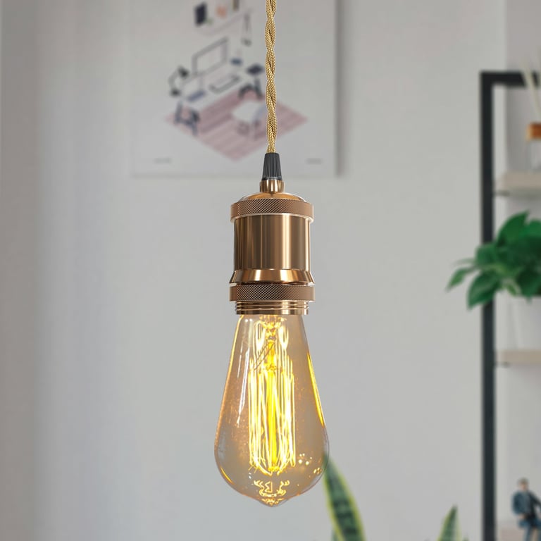 3 Core Ceiling Pendant Light Fitting with E27 Lamp Holder and Dimmable Functionality
