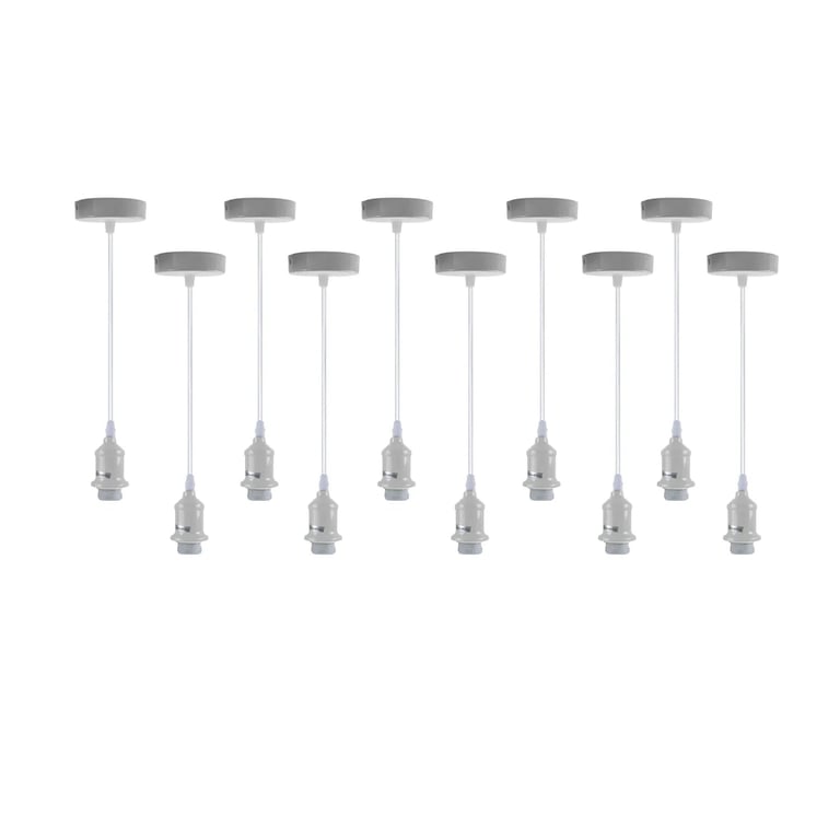 10-Piece Vintage Pendant Light Holder Kit - E27 Bulb Compatible, Dimmable & Indoor Use