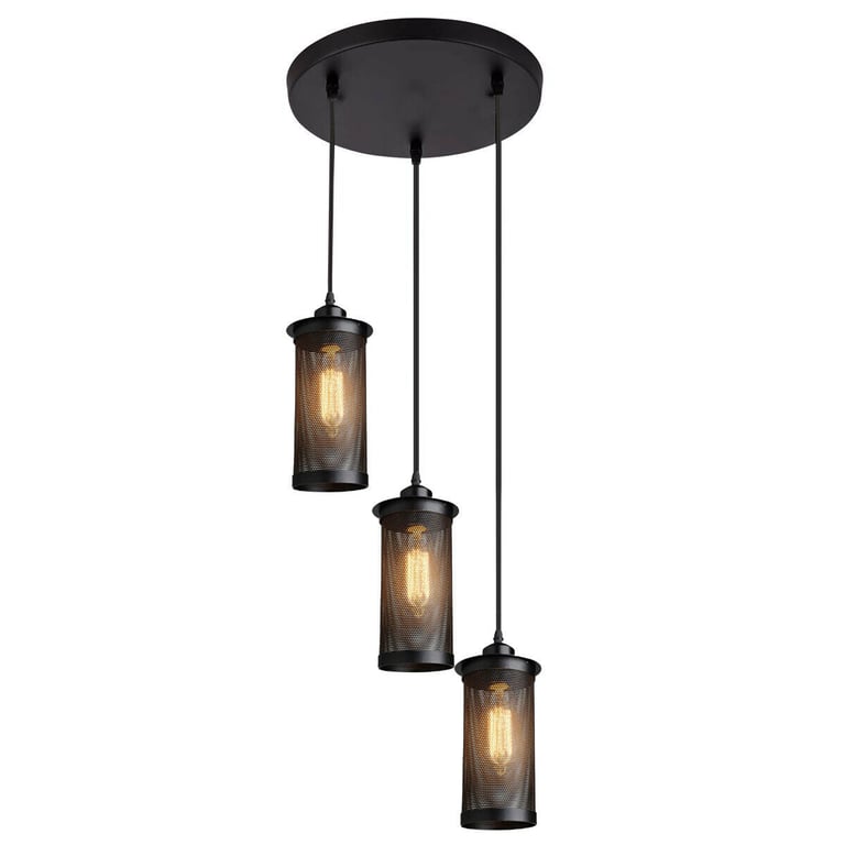 Industrial Vintage Metal Pendant Light - Modern Black Finish, Edison Bulb Compatible