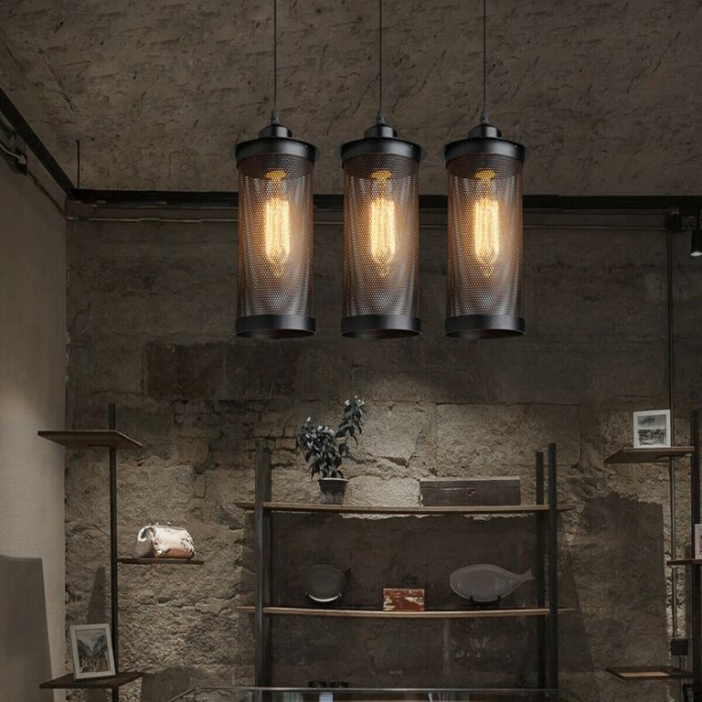 Industrial Vintage Metal Pendant Light - Modern Black Finish, Edison Bulb Compatible