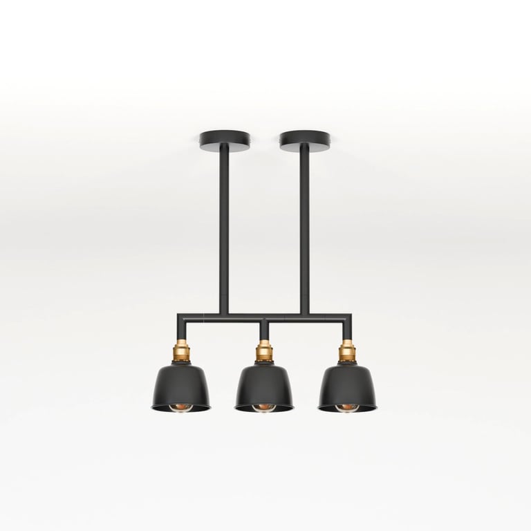 Industrial Metal Conduit Pipe 3-Way Pendant Light Fixture