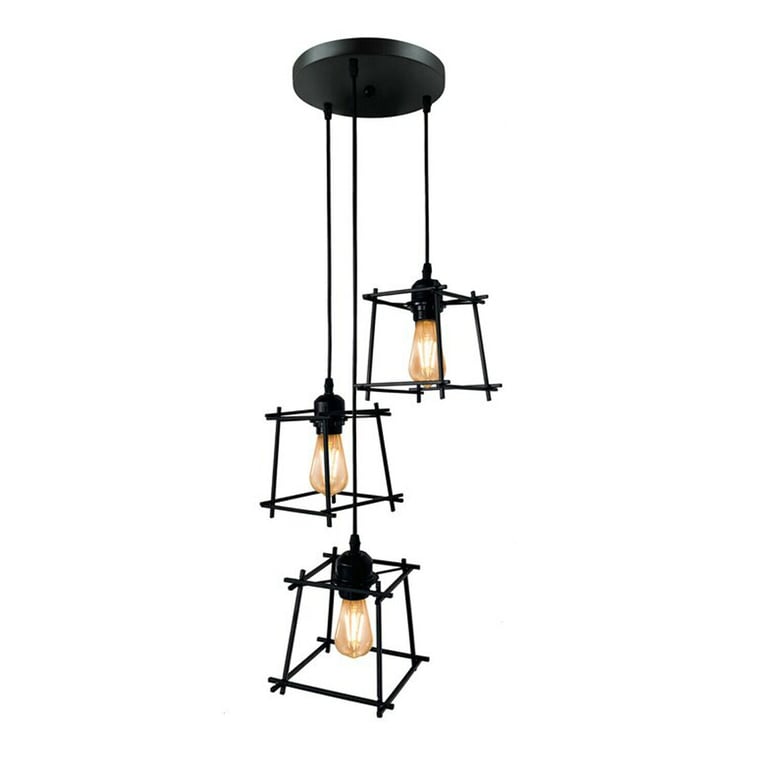 Industrial Square Wire Cage Ceiling Pendant Light - Warm and Romantic Home Decor Lighting