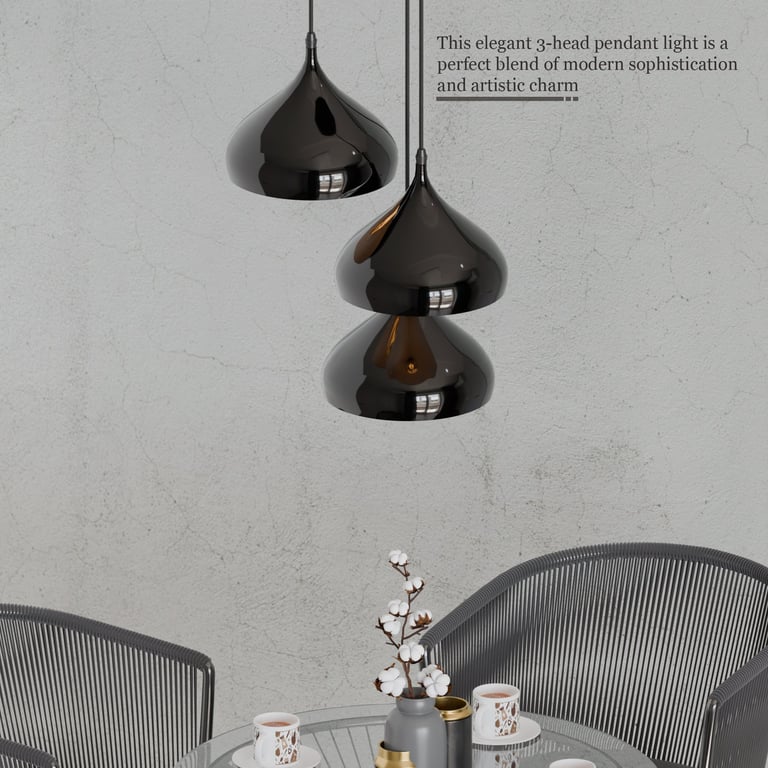 Modern Black Pendant Lights - Dimmable Contemporary Ceiling Lamps