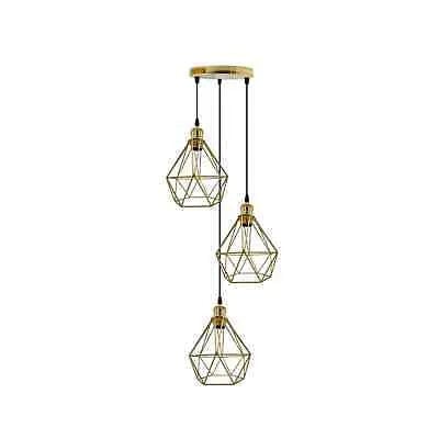Industrial LED Ceiling Pendant Light Metal Cage E27 Retro Hanging Lamp