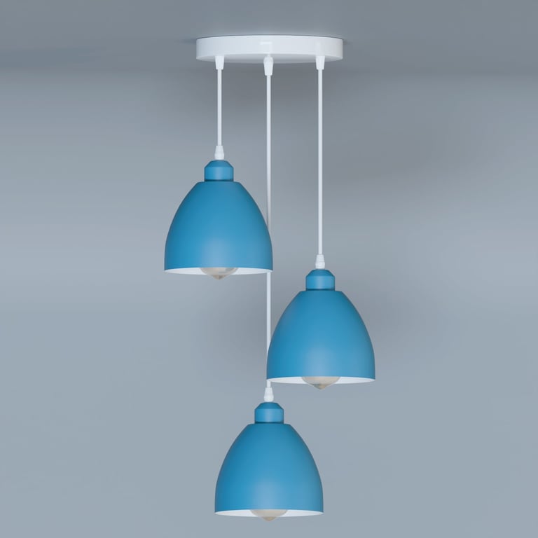 Industrial 3-Head Pendant Light - Adjustable Cables, E27 Compatible, Dimmable & Modern Design