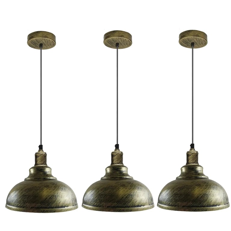 Metal Pendant Light Fitting E27 Base - Retro Style Ceiling Light with Adjustable Length and Metal Crafted Design for Home Decor