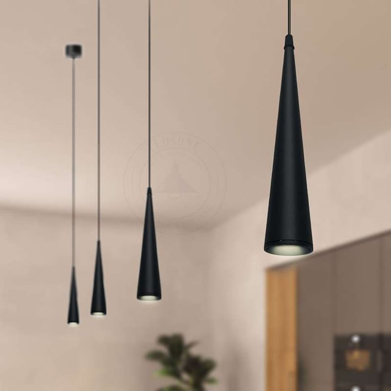 Aluminium Conical Pendant Light - Modern Adjustable Ceiling Fixture with Dimmable Shade