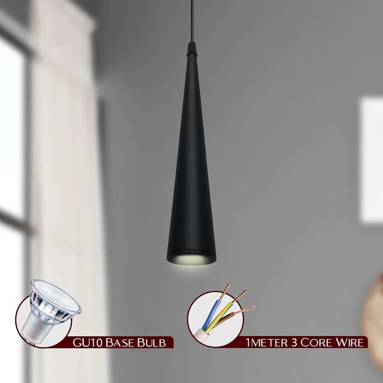 Aluminium Conical Pendant Light - Modern Adjustable Ceiling Fixture with Dimmable Shade