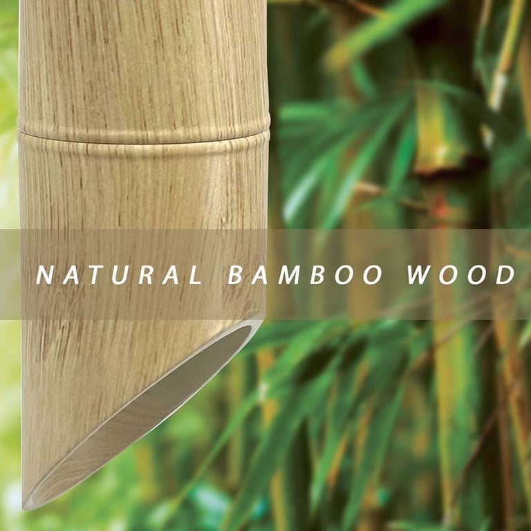 Wooden Bamboo GU10 Socket Pendant Light - Modern Adjustable Length Dimmable Tube Fixture