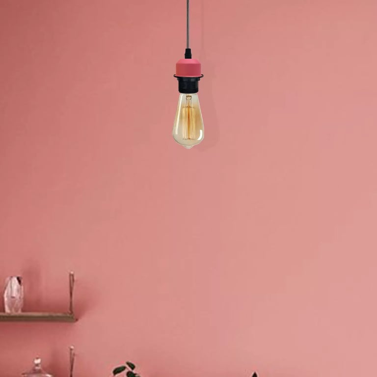 Modern Vintage E27 Pendant Light Holder - Adjustable Hanging Cable & Universal E27 Bulb Compatibility