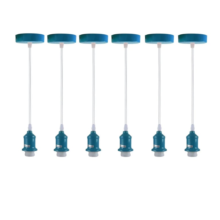Cyan Blue Vintage Retro Pendant Light Fitting E27 Bulb Compatible Dimmable