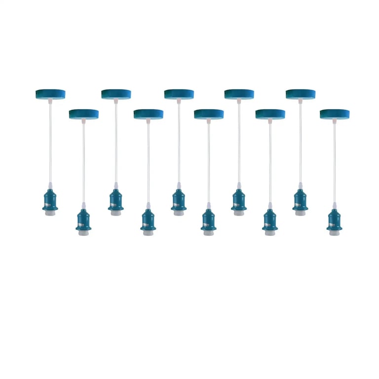 Cyan Blue Vintage Retro Pendant Light Fitting E27 Bulb Compatible Dimmable