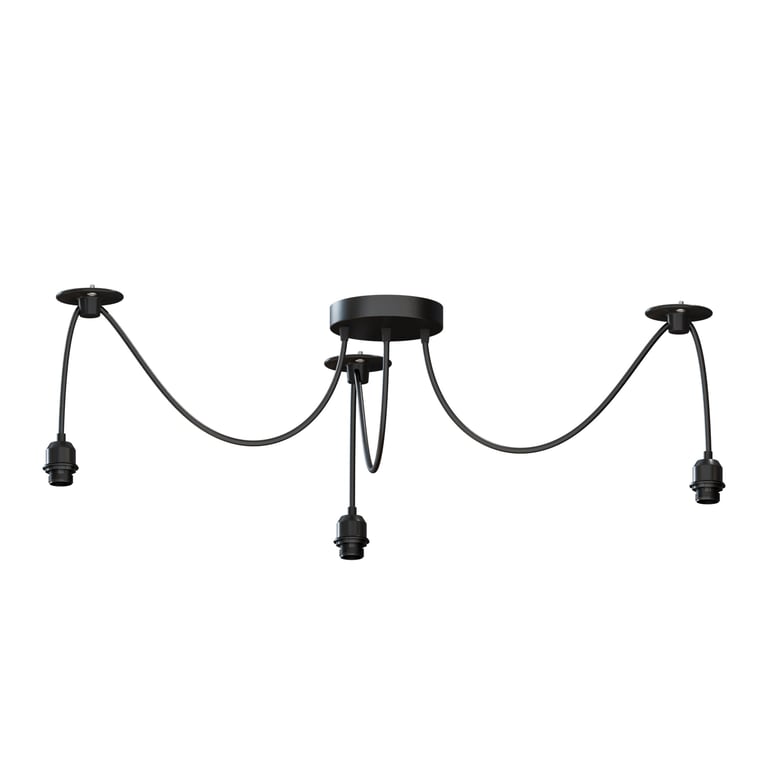 Black Pendant Light Spider with Multi-Layer Anti-Corrosion Paint and Adjustable Hanging Wires