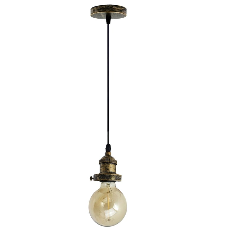 Vintage Industrial Pendant Lamp E27 Ceiling Rose Light Fitting Home Decorating Kit