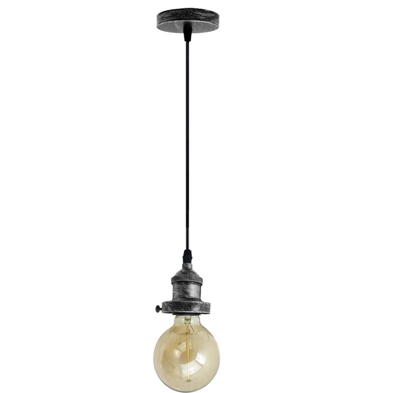Vintage Industrial Pendant Lamp E27 Ceiling Rose Light Fitting Home Decorating Kit