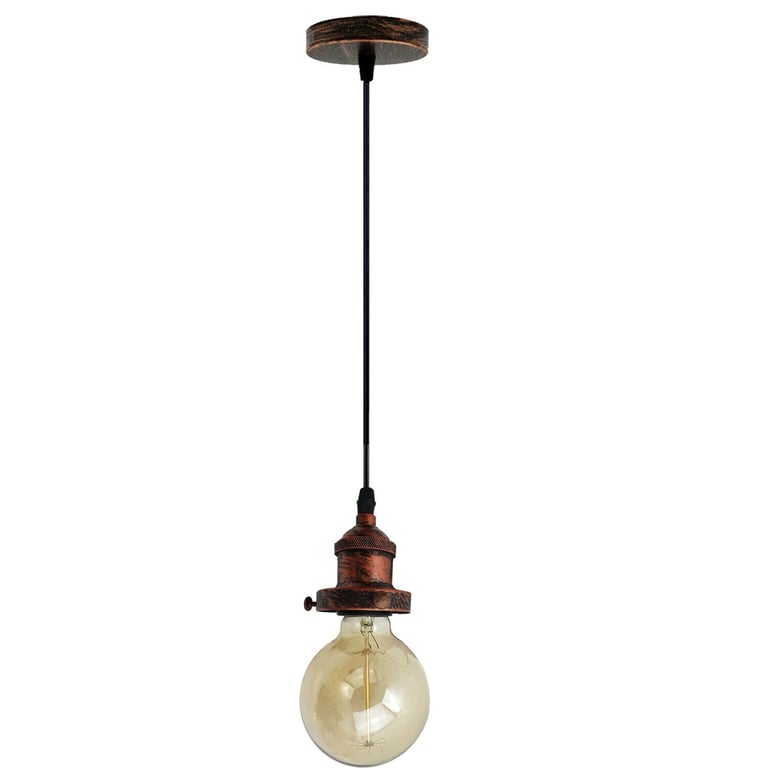 Vintage Ceiling Rose Light Fitting Industrial Pendant Lamp Holder with E27 Base - Warm Ambiance Lighting