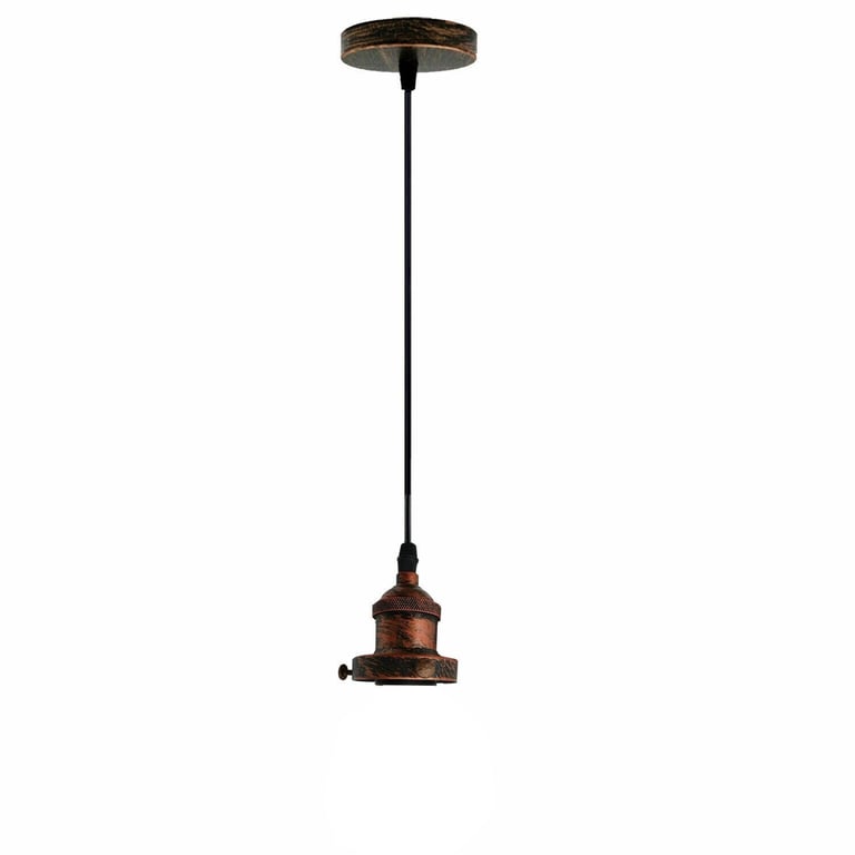 Vintage Industrial E27 Ceiling Rose Pendant Lamp Fitting & Holder Kit