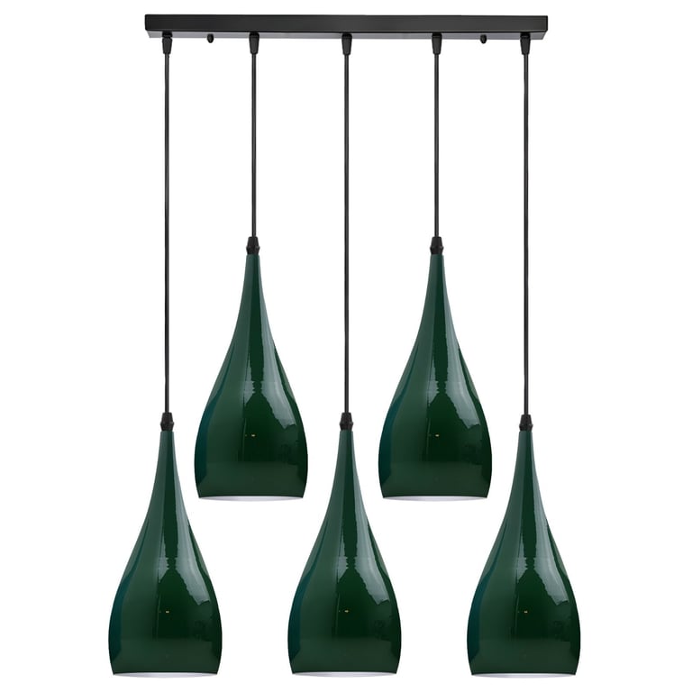 Vintage Industrial 5-Way Teardrop Pendant Light with Adjustable Cord