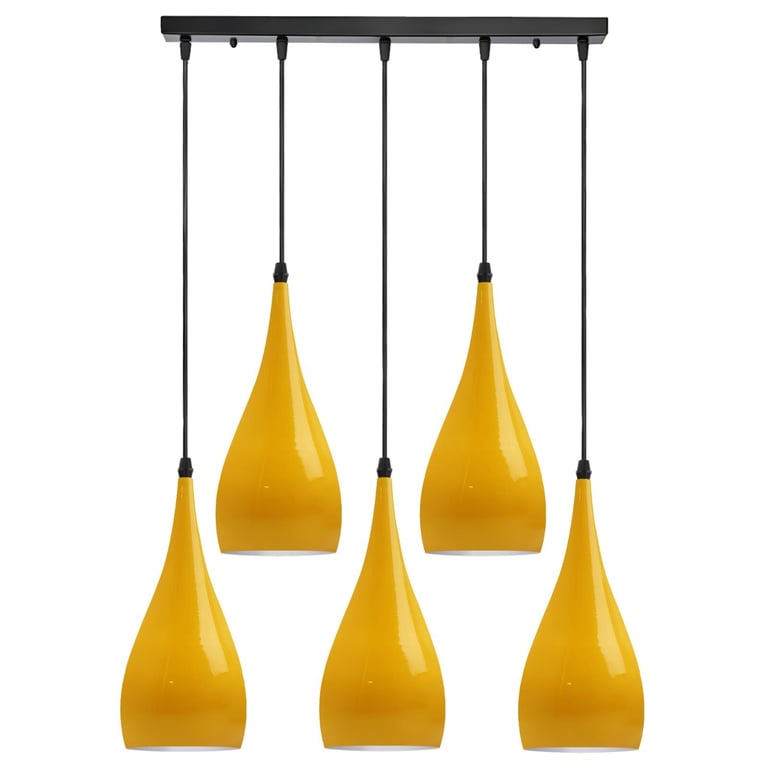 Vintage 5-Way Industrial Hanging Teardrop Pendant Light with Adjustable Cord Length