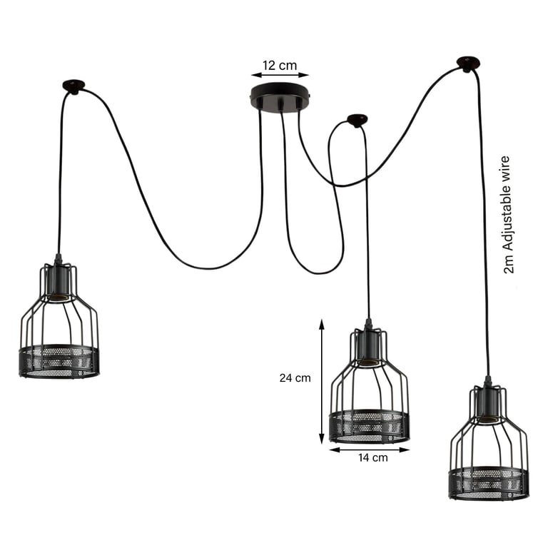 Industrial Spider Pendant Light - Edison Style Bulb Metal Ceiling Fixture