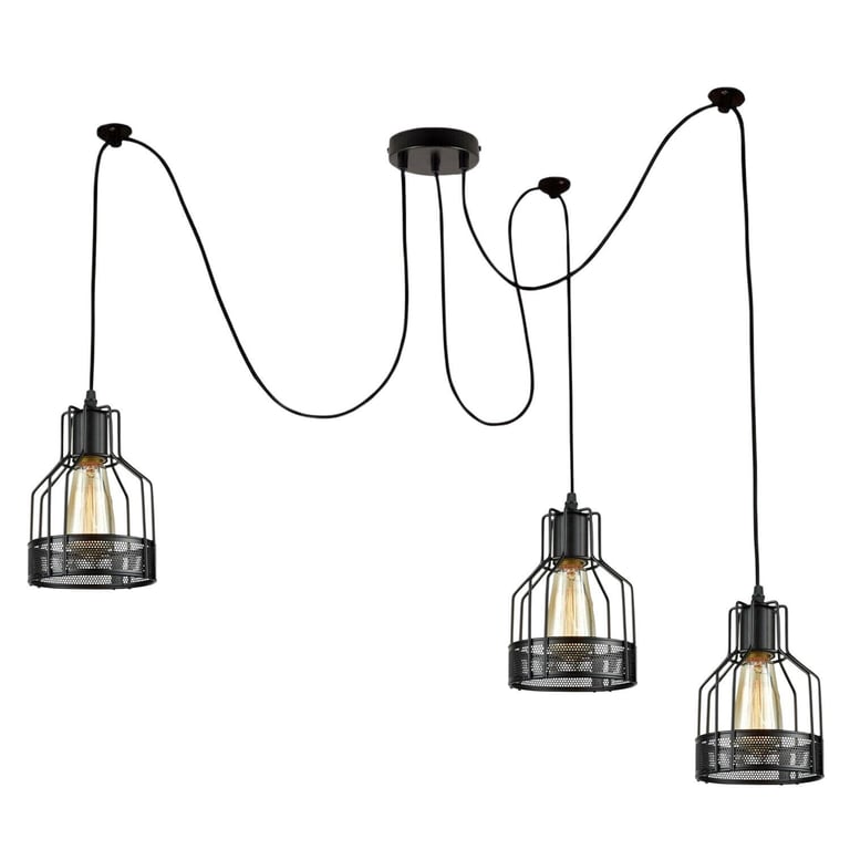 Industrial Spider Pendant Light - Edison Style Bulb Metal Ceiling Fixture