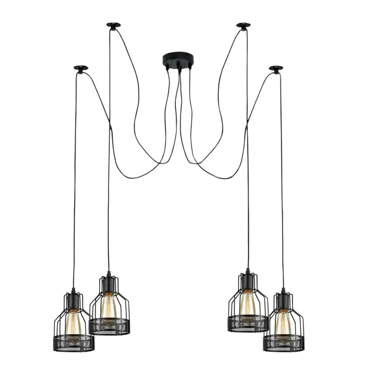 Industrial Spider Pendant Light - Edison Style Bulb Metal Ceiling Fixture