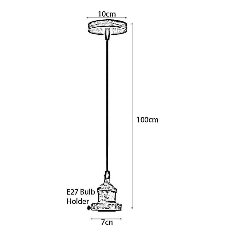 Vintage Ceiling Rose E27 Lamp Fitting - Industrial Pendant Light Holder for Warm Romantic Atmospheres