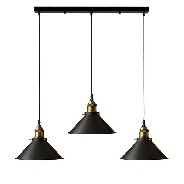 Adjustable 3-Way E27 Metal Ceiling Pendant Light - White & Black Finish