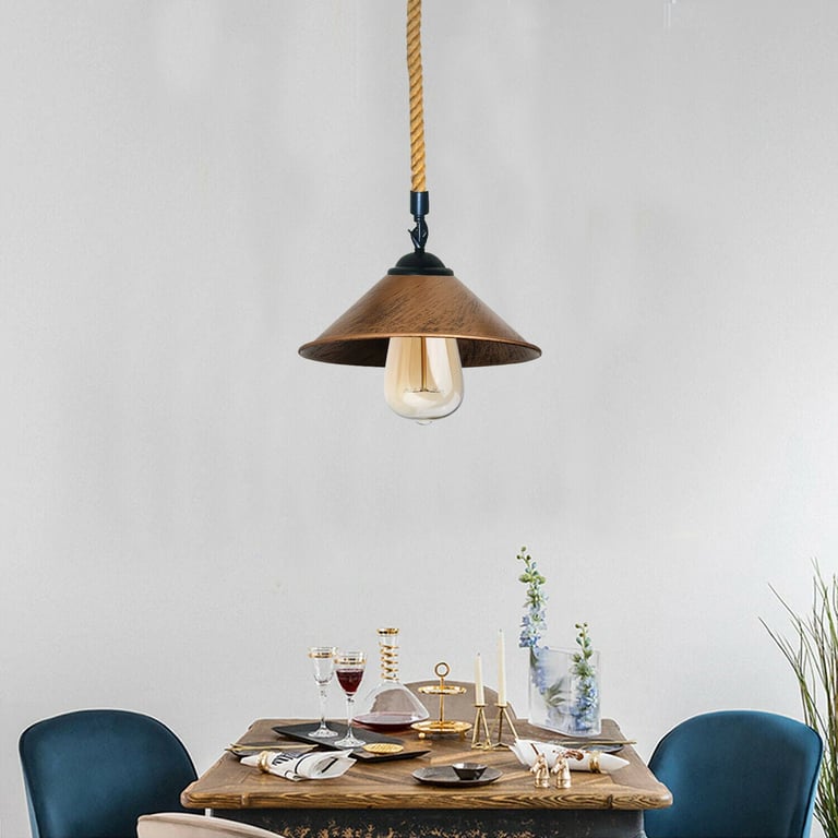 Hemp Rope Pendant Light - Warm E27 Base Decor Lighting