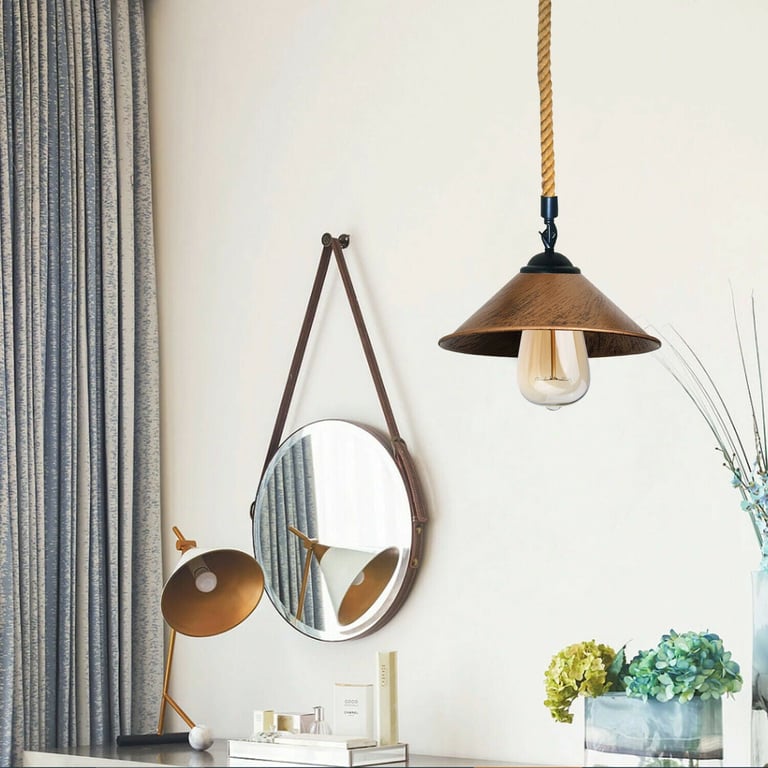 Hemp Rope Pendant Light - Warm E27 Base Decor Lighting