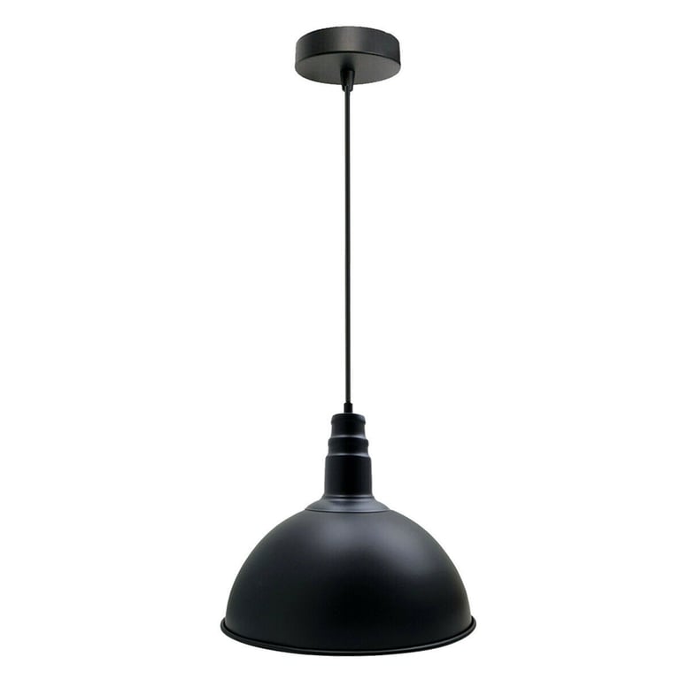 Black Industrial Vintage Style Ceiling Pendant Light Fitting E27 Bulb Compatible Metal Lampshade