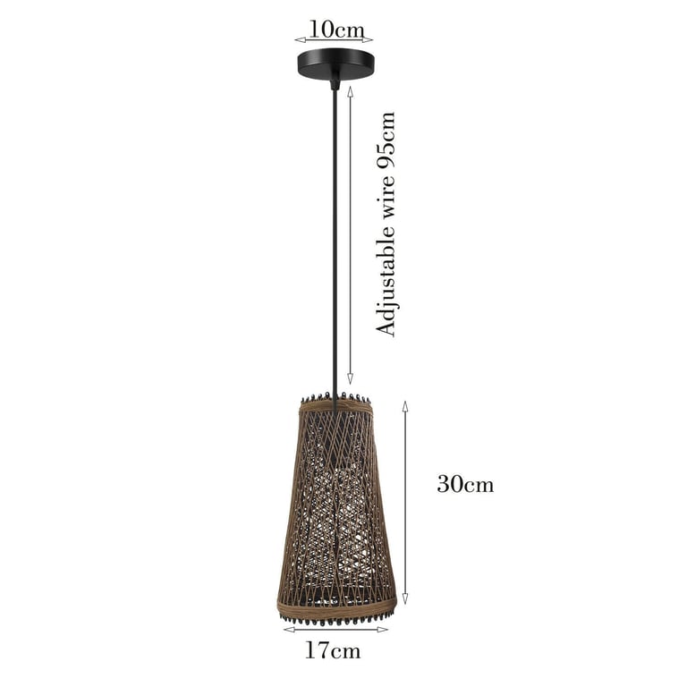 Modern Wicker Rattan Basket Style Ceiling Pendant Light Shade - Create Warm Romantic Atmosphere