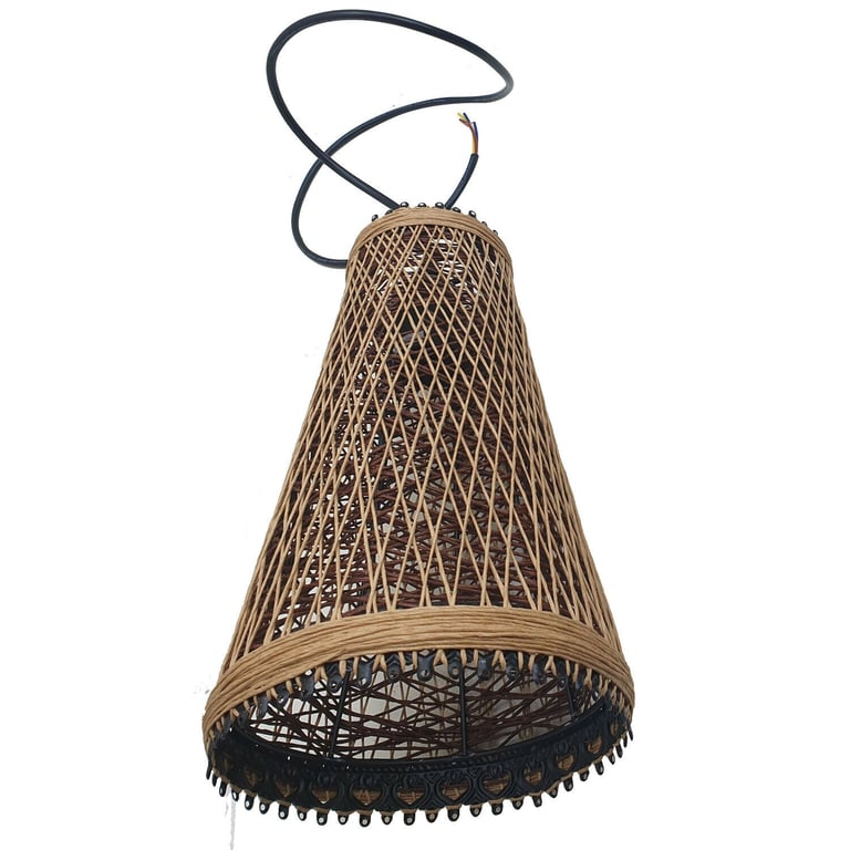 Modern Wicker Rattan Basket Style Ceiling Pendant Light Shade - Create Warm Romantic Atmosphere